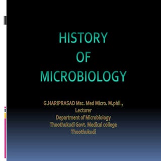 History of microbiology