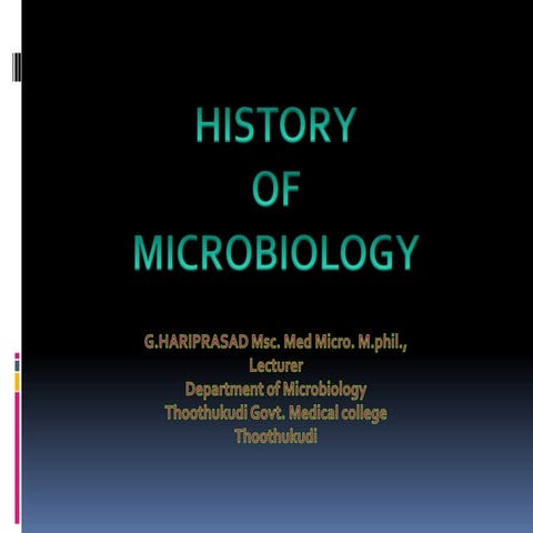History of microbiology