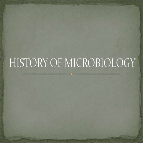 History of microbiology