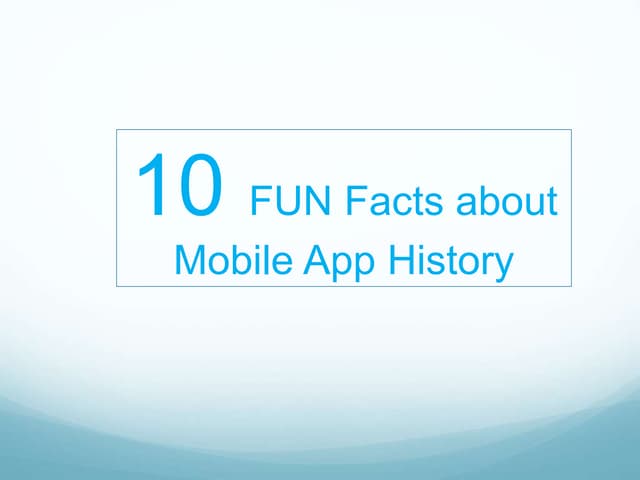 History of mobile apps 