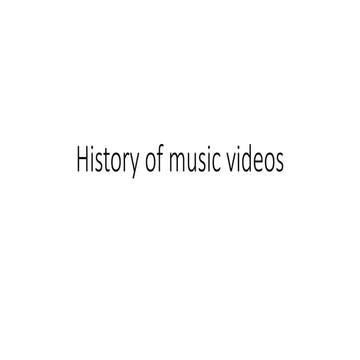 History of music videos