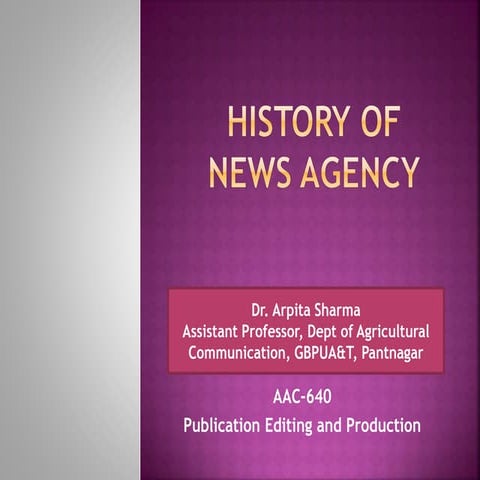 History of news agency
