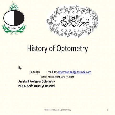 History of optometry