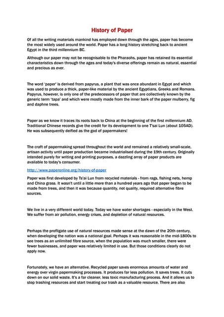 History of paper | PPT