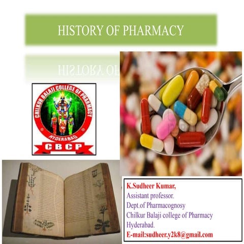 History of Pharmacy