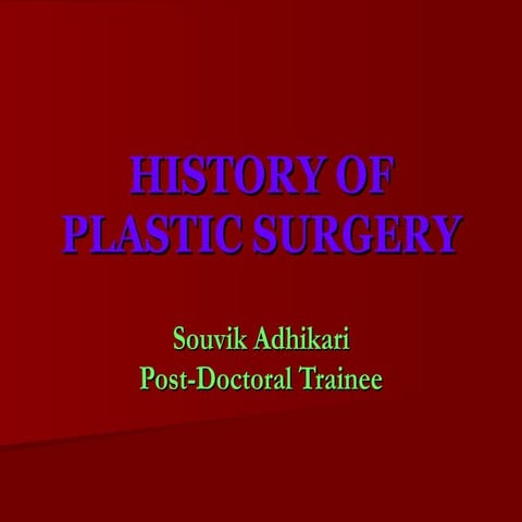 History Of Plastic Surgery