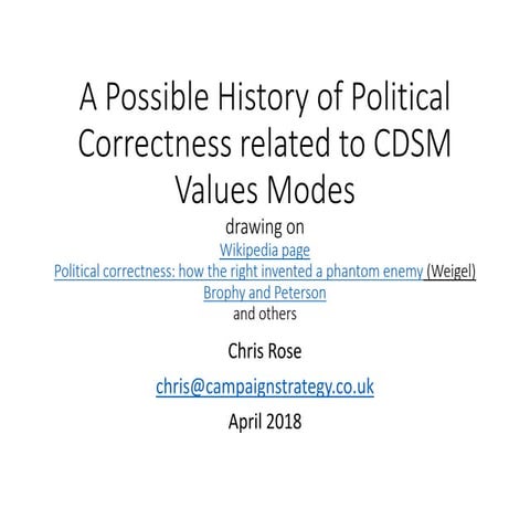 A Possible History of Political Correctness in Values Terms | PDF