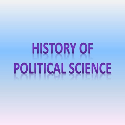 History of political science