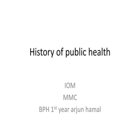 History of public health