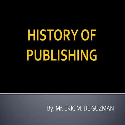 History Of Publishing