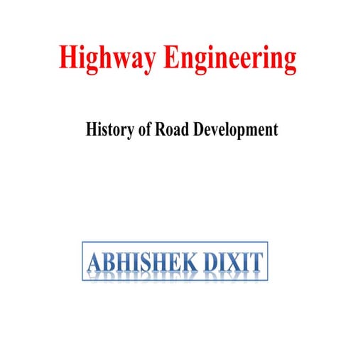 History of road 