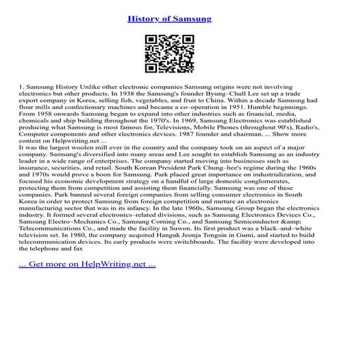 History Of Samsung | PDF