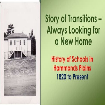 History of Schools in Hammonds Plains