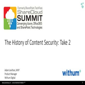 History of Content Security: Take 2 - ShareCloudSummit Houston