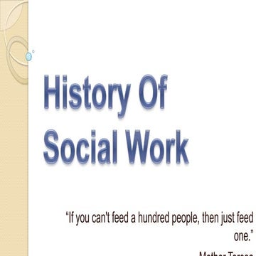 History of social work