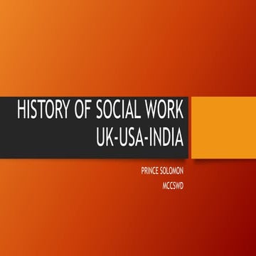 Origin of Social Work in UK-USA-INDIA