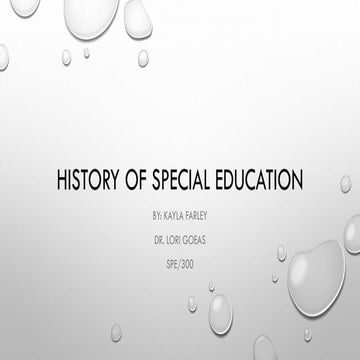 History of Special Education