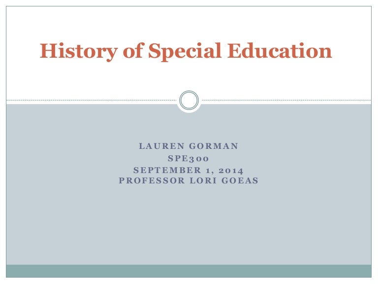 History of special education
