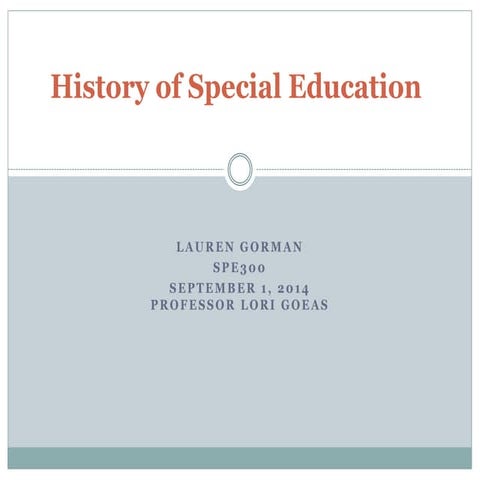 History of special education