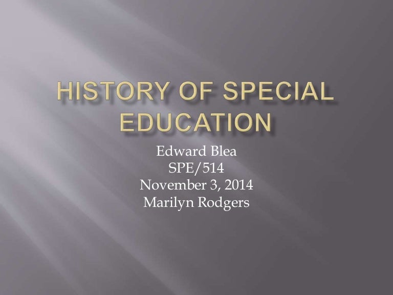 History of special education