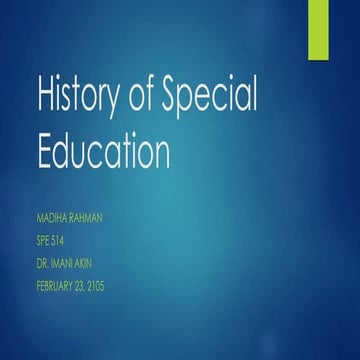 History of special education