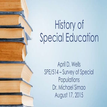History of special education april wells_wk1