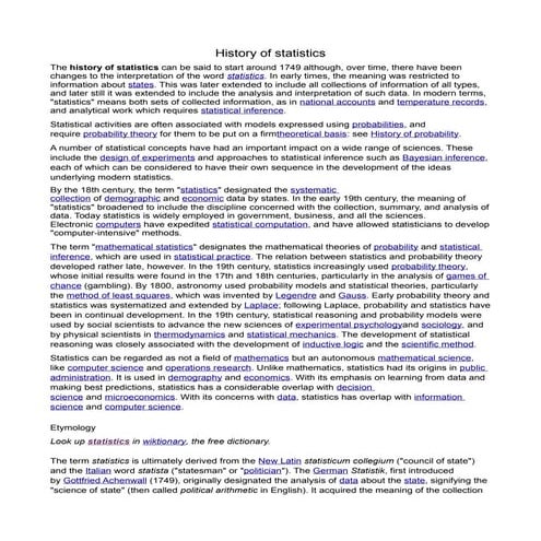 History of statistics