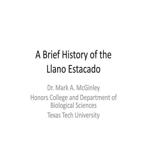 History of the llano estacado