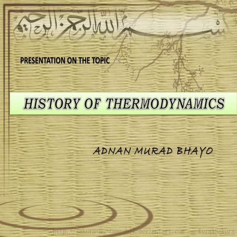 History of thermodynamics
