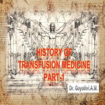 History of transfusion medicine 1