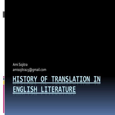 History of translation in english literature