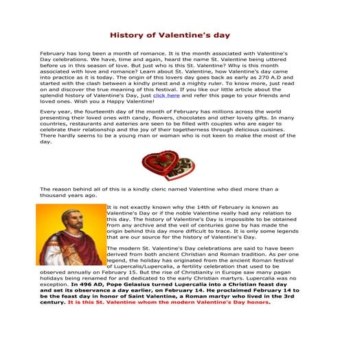 History of valentine
