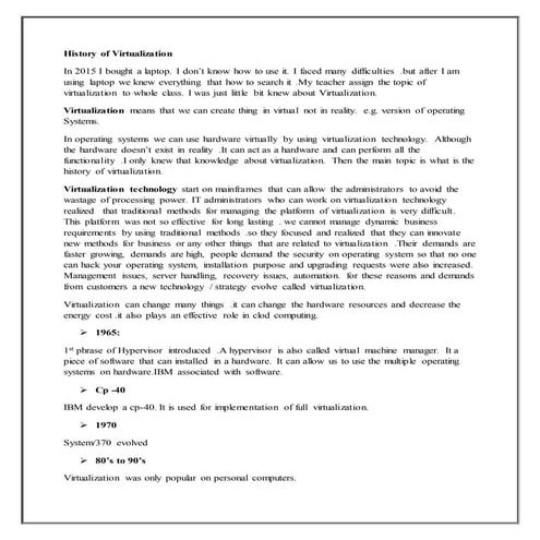 History of virtualization