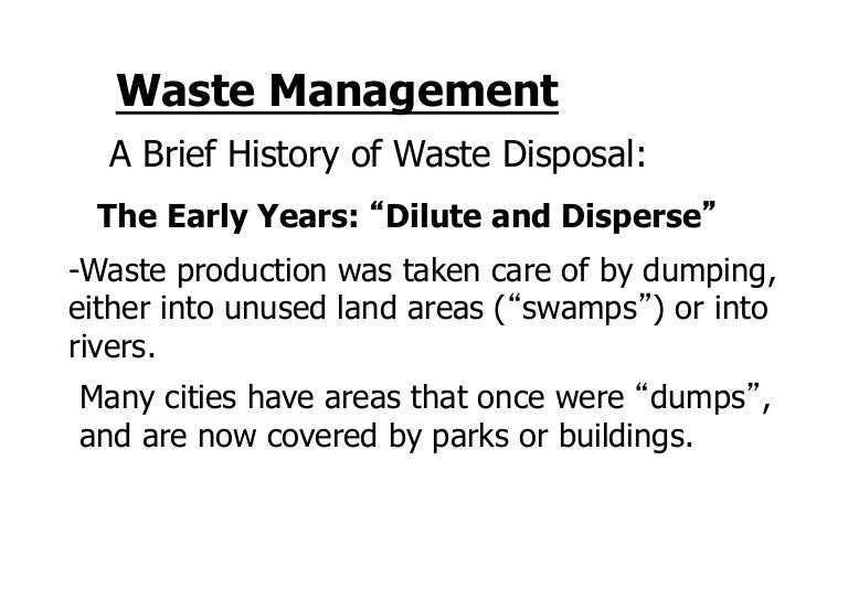 A Brief History of Waste Disposal