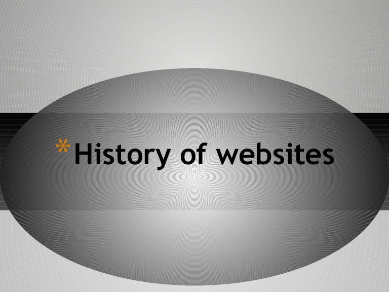 History of websites