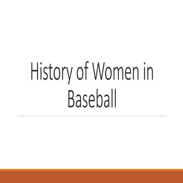 History of women in baseball