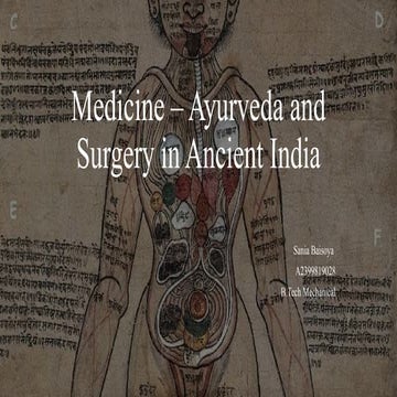 Medicine – Ayurveda and Surgery in Ancient India