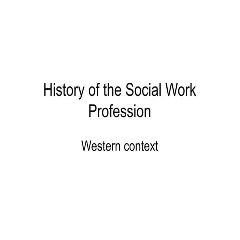 History of social welfare social work | PDF