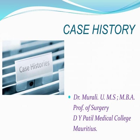 History taking - For Surgical patients