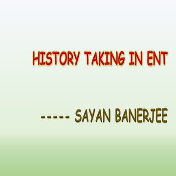 History taking in a case of CSOM with central perforation 