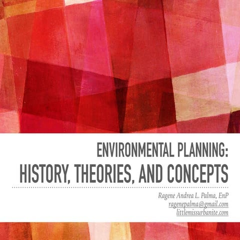 Part 1 - Urban planning history, theories, and concepts