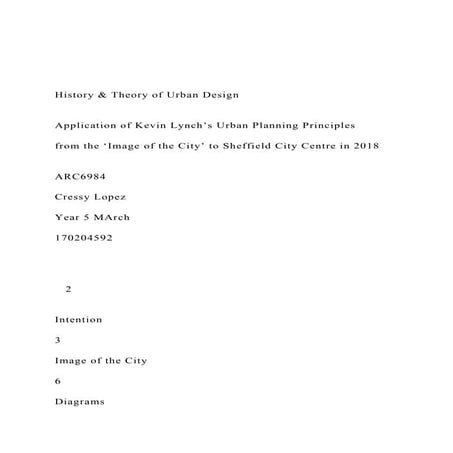 History & Theory of Urban Design  Application of Kevin.docx