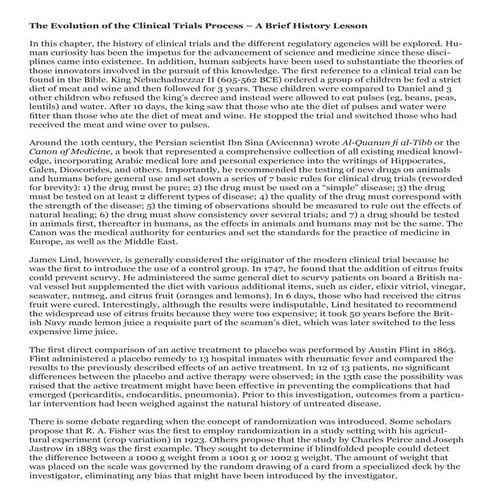 The Evolution of the Clinical Trials Process – A Brief History Lesson