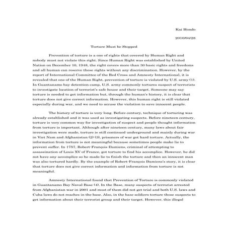 History torture must be stopped