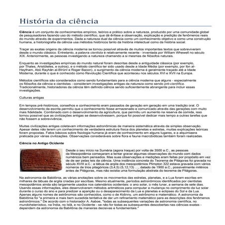 História da ciência