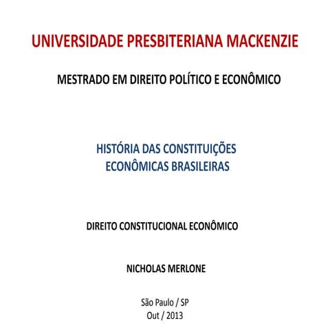 História das constituições econômicas brasileiras