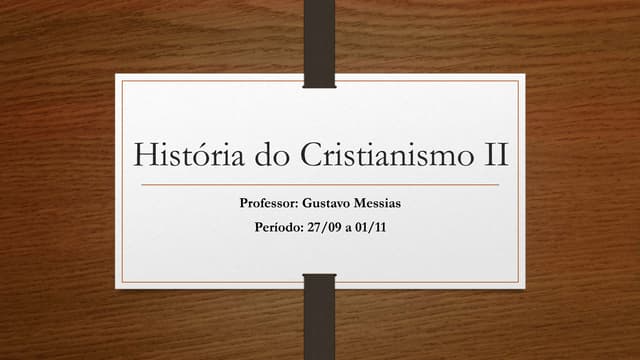História do cristianismo ii - Um re...