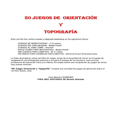 50 juegos de orientacion