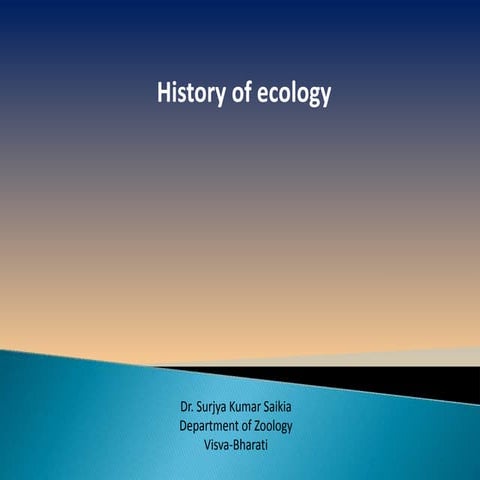 Histroy of ecology