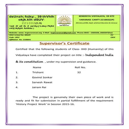 Independent India and Its Constitution